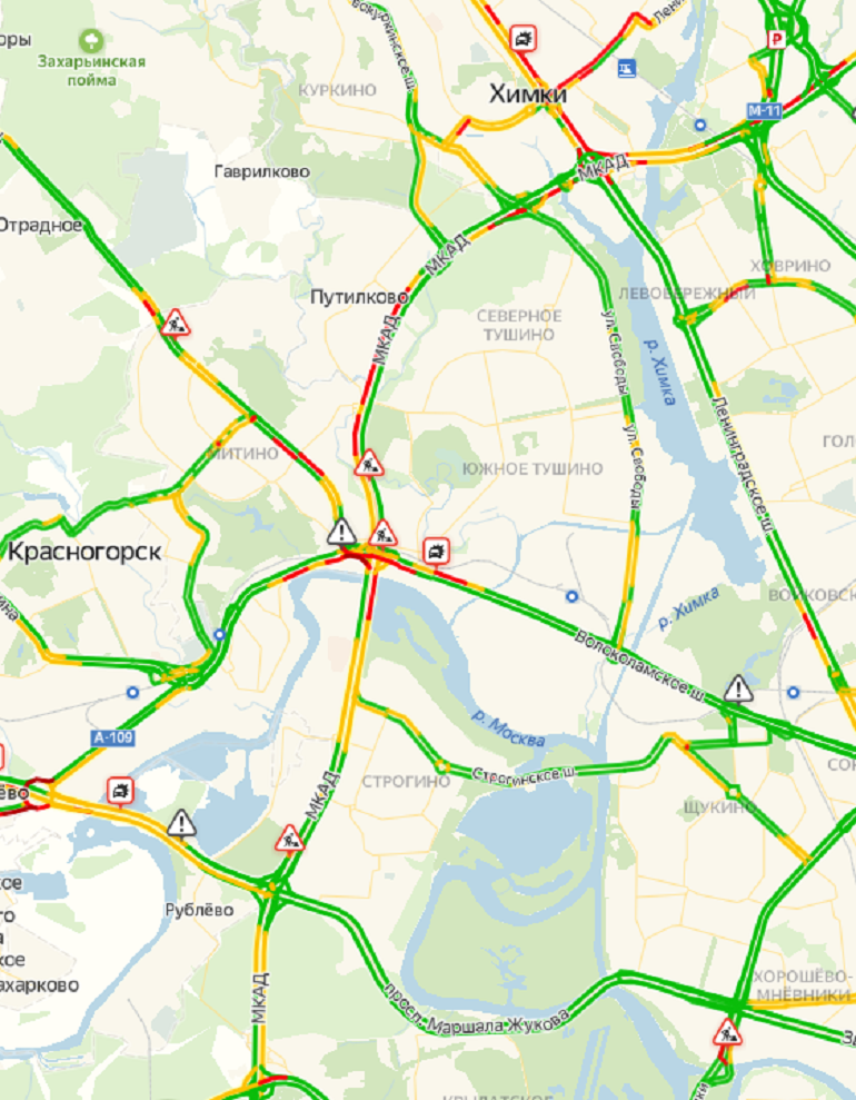 Пробки на мкаде сейчас карта онлайн