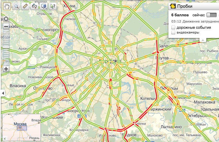 Пробки в москве сейчас онлайн смотреть карта