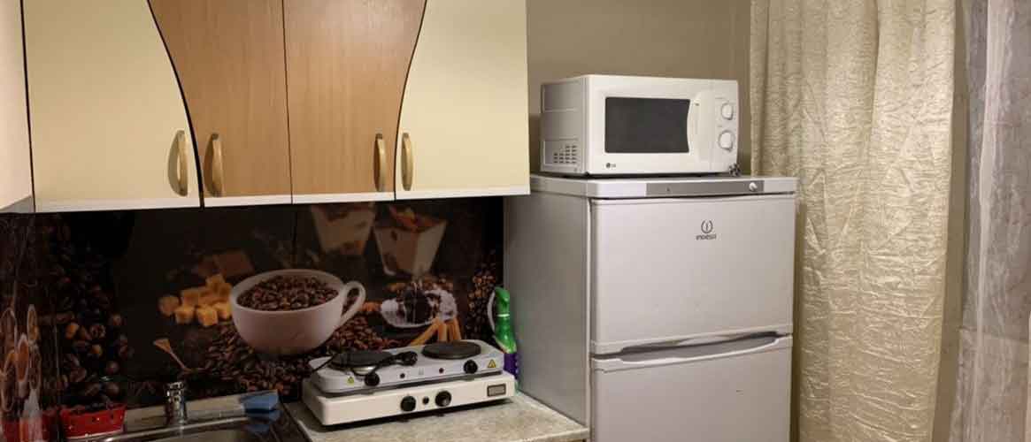 микроволновая печь на холодильнике