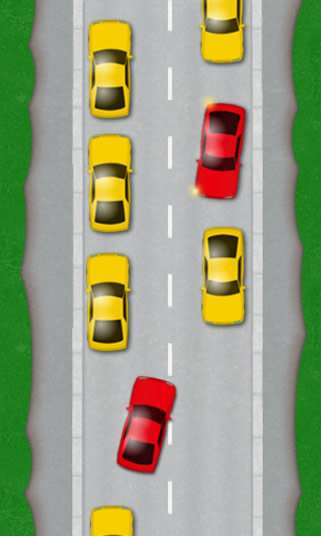 Cars parked on both sides of the road