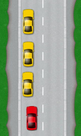 Passing parked cars on the left